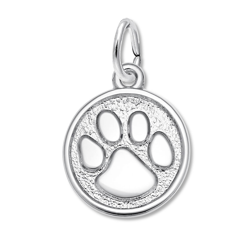 Main Image 1 of Paw Print Charm Sterling Silver