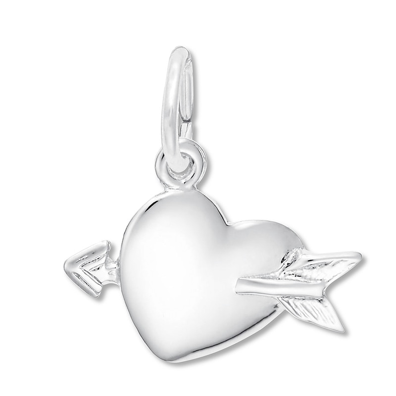 Main Image 1 of Heart & Arrow Charm Sterling Silver