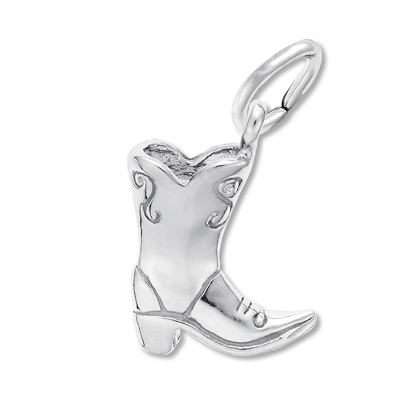 Mia Diamonds 925 Sterling Silver Solid Cowboy Boot Charm 22mm x 17mm Mia Diamonds 925 Sterling Silver Solid Cowboy Boot Charm 22mm x 17mm