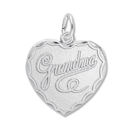 Grandma Heart Charm Sterling Silver