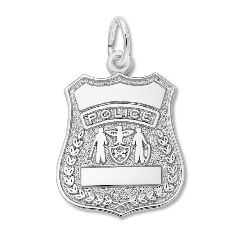 Main Image 1 of Police Badge Charm Sterling Silver