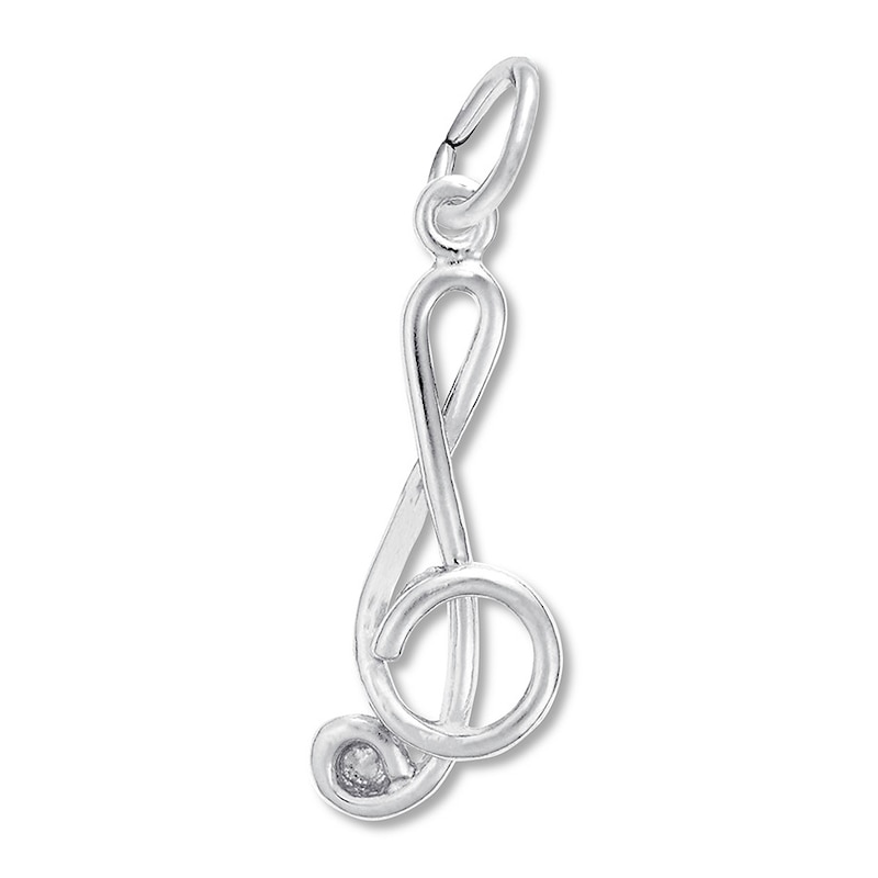 Main Image 1 of Treble Clef Charm Sterling Silver