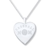 Thumbnail Image 1 of Baseball Mom Heart Sterling Silver Locket Necklace