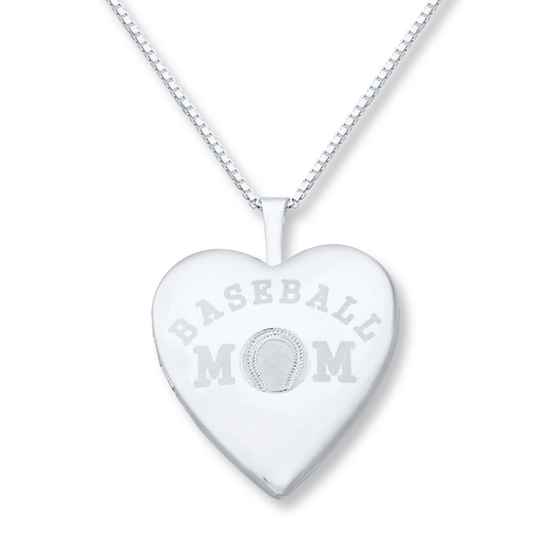 DiamondJewelryNY Silver Pendant Baseball Mom Bar Necklace 