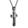 Men's Cross Necklace Stainless Steel/Black Ion Plating