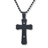 Men's Cross Necklace Stainless Steel/Black Ion Plating