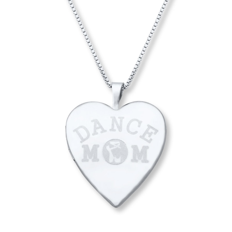 Main Image 1 of Dance Mom Heart Sterling Silver Locket Necklace
