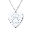 Thumbnail Image 1 of Paw Print Locket Heart Necklace Sterling Silver