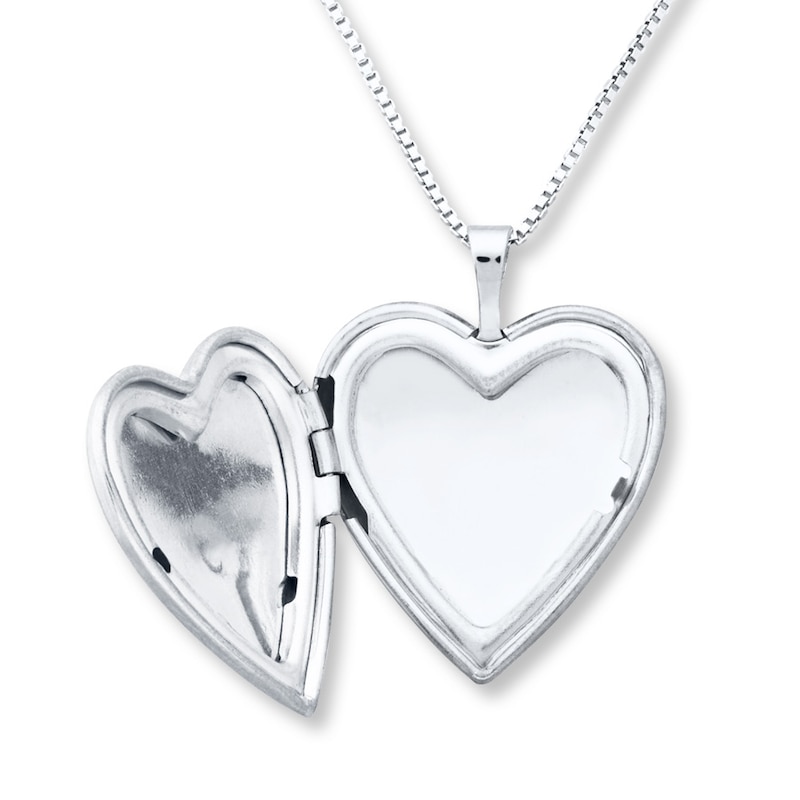 Main Image 2 of Paw Print Locket Heart Necklace Sterling Silver