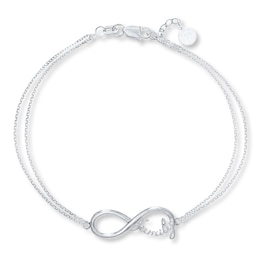 Infinity Family Sterling Silver Bracelet 7"