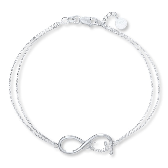 Infinity Family Sterling Silver Bracelet 7"