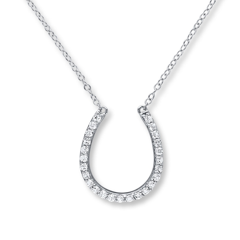 Topaz Horseshoe Necklace Sterling Silver