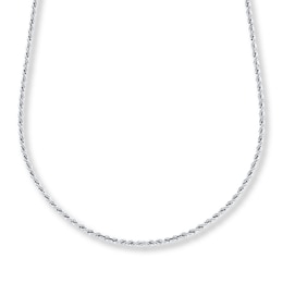 Rope Chain Necklace Sterling Silver 22&quot; Length