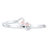 Thumbnail Image 1 of Heart Cuff Bangle Bracelet Sterling Silver & 14K Rose Gold