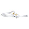 Thumbnail Image 1 of Heart Bangle Cuff Bracelet Sterling Silver & 14K Yellow Gold