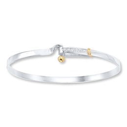 Bangle Bracelet Sterling Silver 14K Yellow Gold
