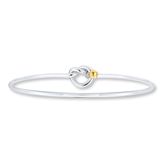 Bangle Knot Bracelet Sterling Silver & 14K Yellow Gold