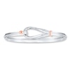 Thumbnail Image 1 of Bangle Bracelet Sterling Silver & 14K Rose Gold