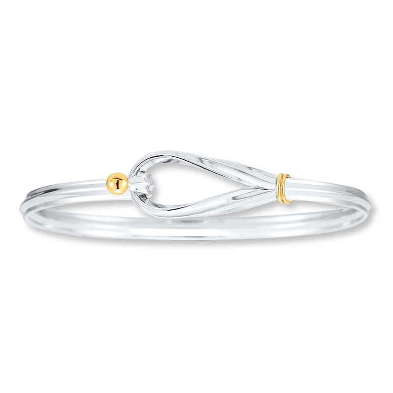 Main Image 1 of Bangle Bracelet Sterling Silver & 14K Yellow Gold