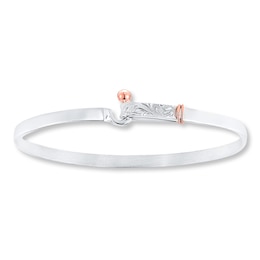 Bangle Bracelet Sterling Silver & 14K Rose Gold