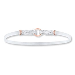 Bangle Bracelet Sterling Silver & 14K Rose Gold