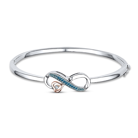 Diamond Infinity Bracelet 1/15 ct tw Sterling Silver/10K Gold | Womens