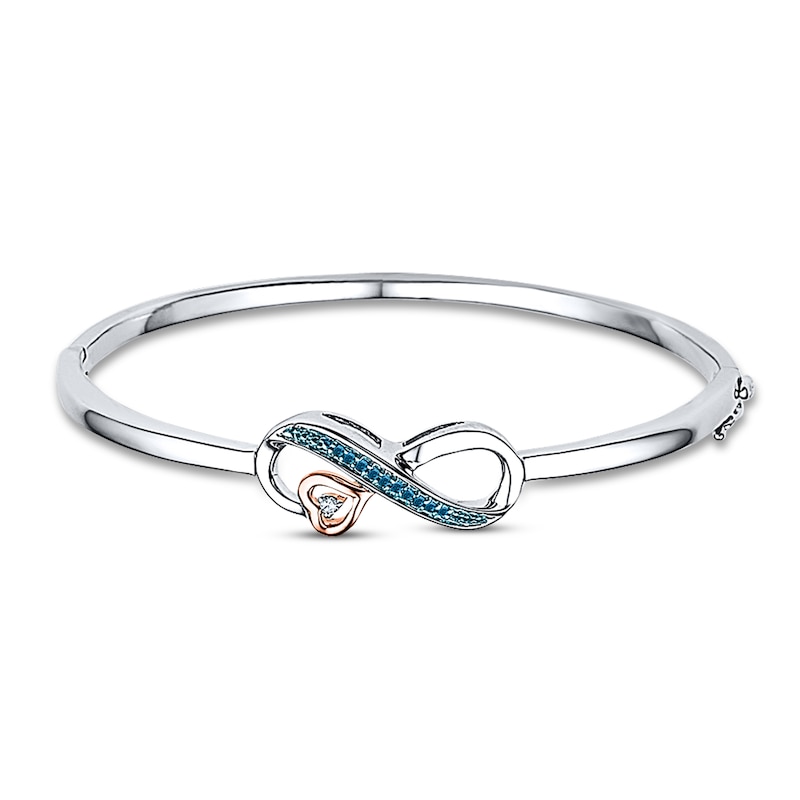 Main Image 1 of Diamond Infinity Bracelet 1/15 ct tw Sterling Silver & 10K Rose Gold