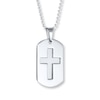 Thumbnail Image 1 of Men's Cross Necklace Stainless Steel 22&quot;