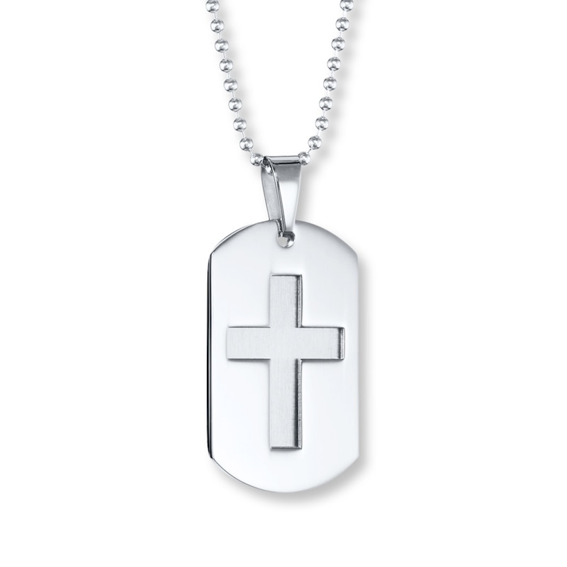 Men's Cross Necklace Stainless Steel 22