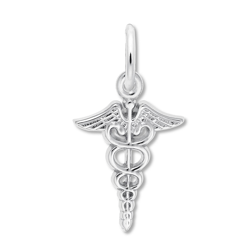 Main Image 1 of Caduceus Charm Sterling Silver