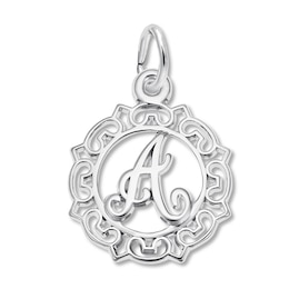 Letter A Charm Sterling Silver