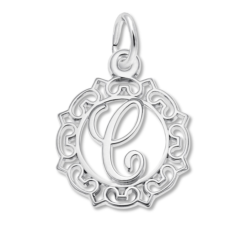 Main Image 1 of Letter C Charm Sterling Silver
