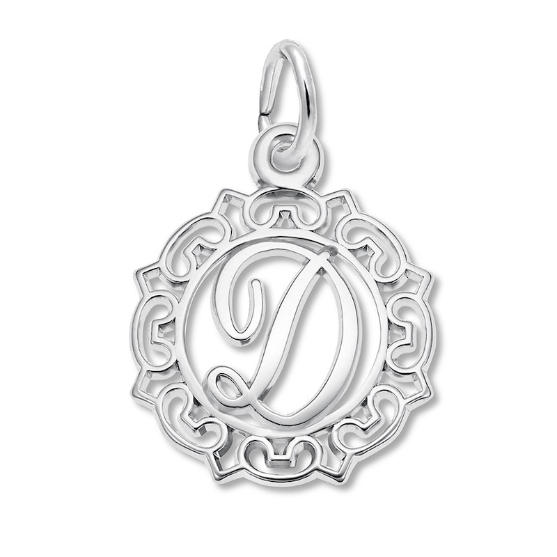 Main Image 1 of Letter D Charm Sterling Silver