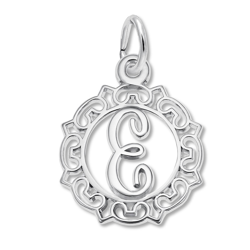 Main Image 1 of Letter E Charm Sterling Silver