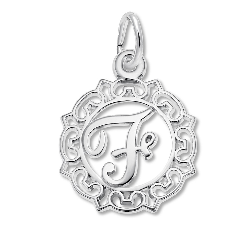 Letter F Charm Sterling Silver