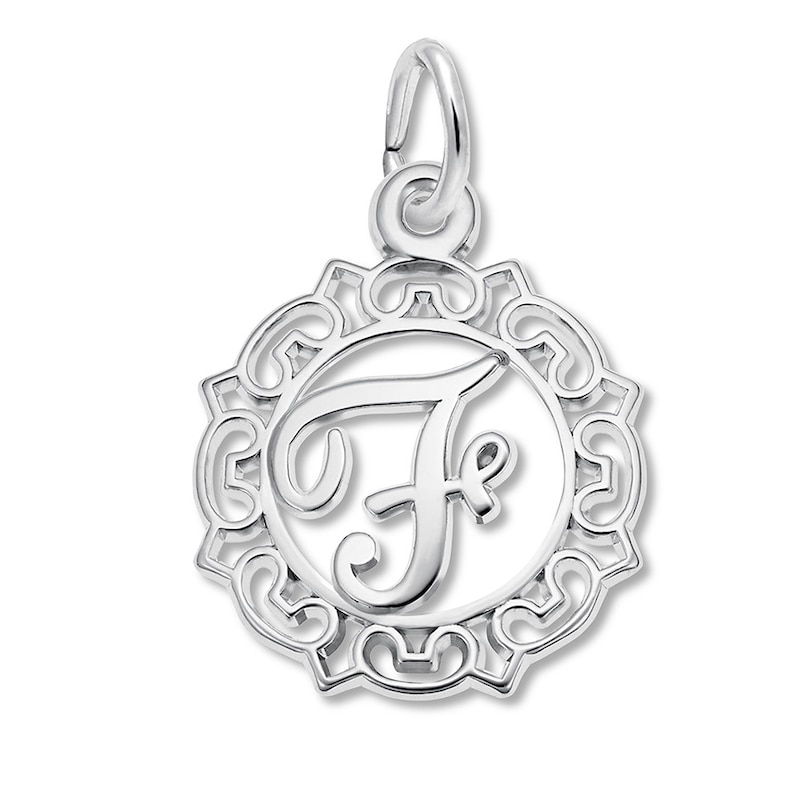 Main Image 1 of Letter F Charm Sterling Silver