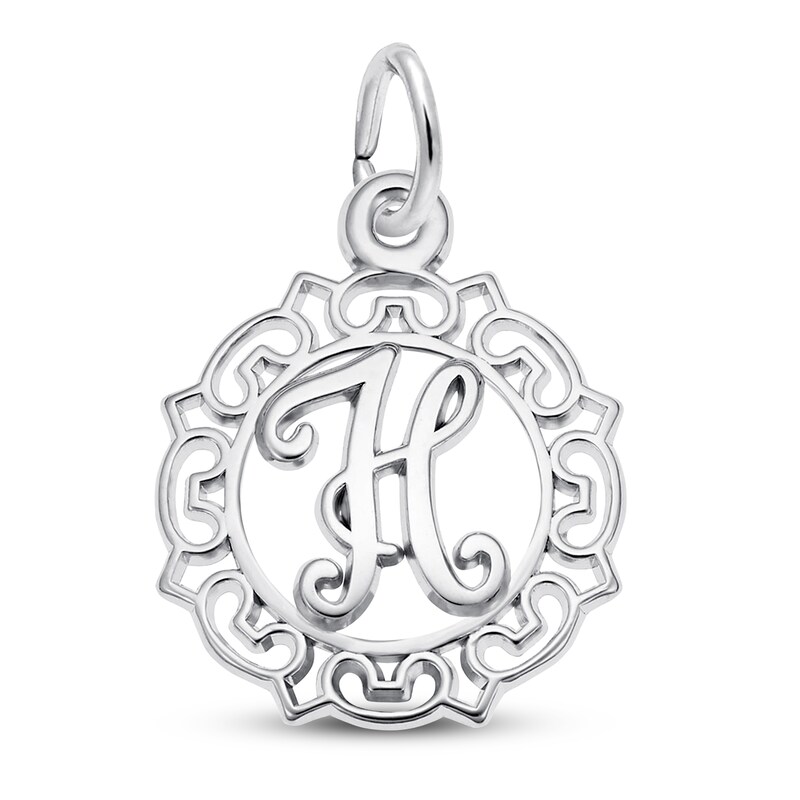 Main Image 1 of Letter H Charm Sterling Silver