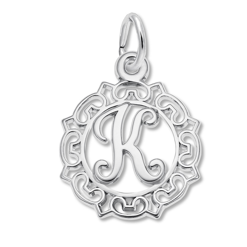 Main Image 1 of Letter K Charm Sterling Silver