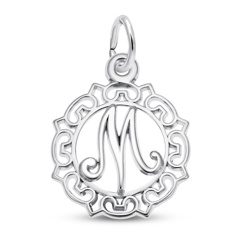 Letter M Charm Sterling Silver