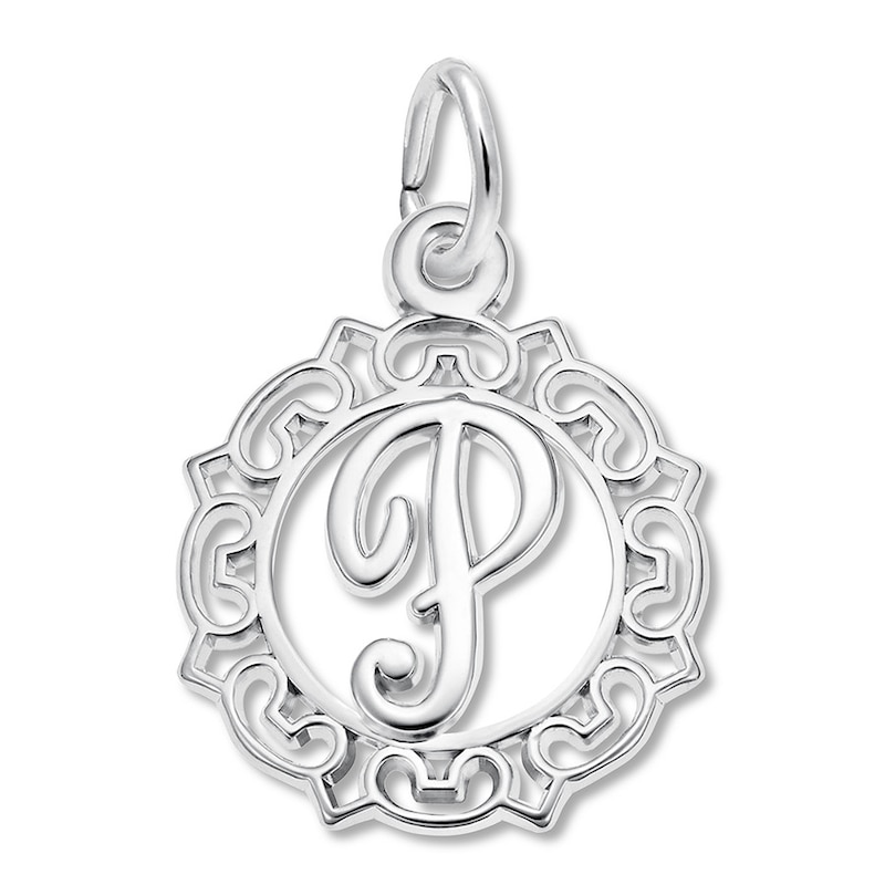 Letter P Charm Sterling Silver
