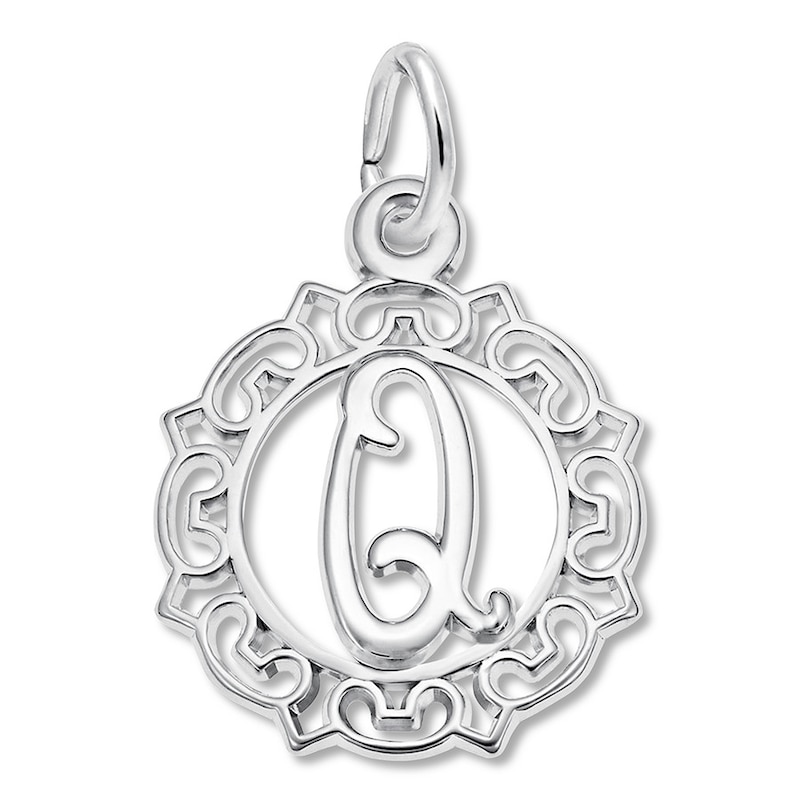 Main Image 1 of Letter Q Charm Sterling Silver