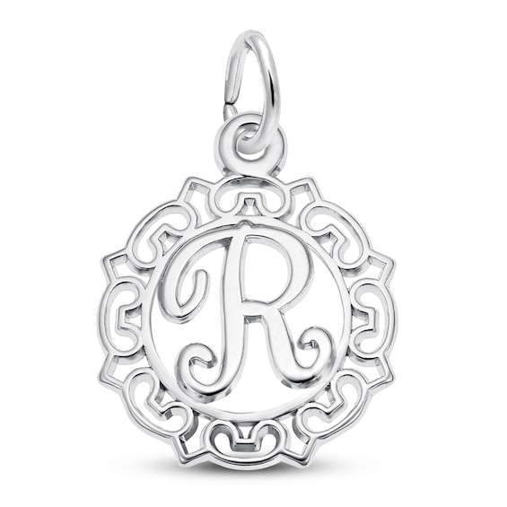 Letter R Charm Sterling Silver