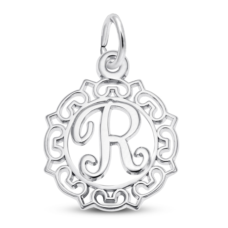 Letter R Charm Sterling Silver