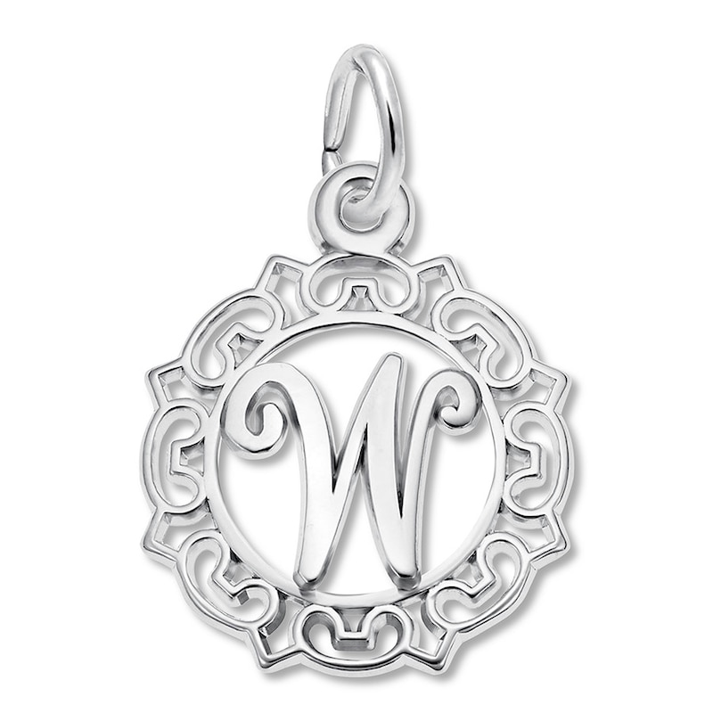 Letter W Charm Sterling Silver