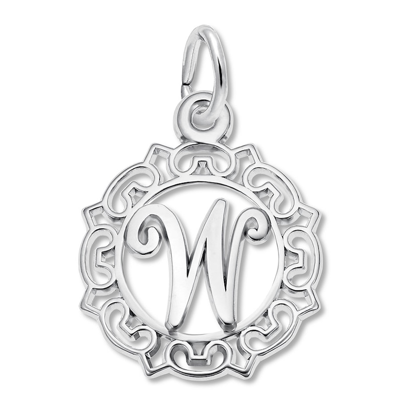 Main Image 1 of Letter W Charm Sterling Silver