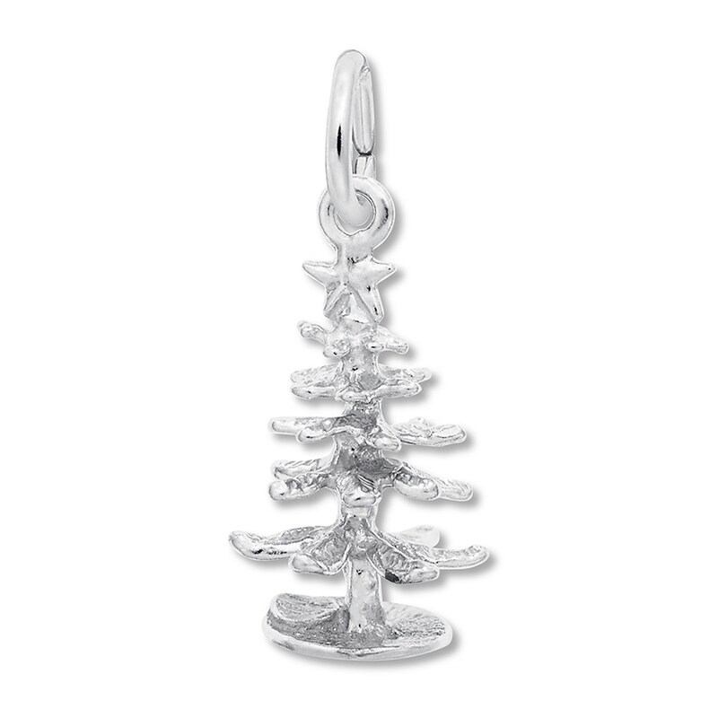 Main Image 1 of Christmas Tree Charm Sterling Silver