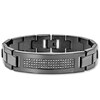 Men's Bracelet Cubic Zirconia Black Ion-Plated Stainless Steel