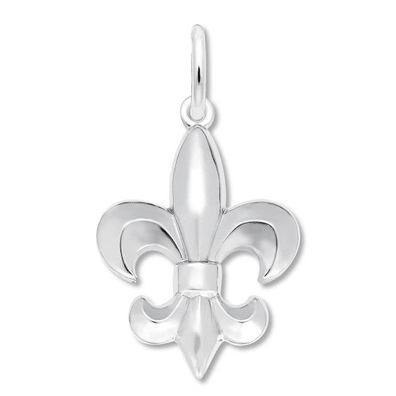 Sterling Silver 3D Filligree French Fleur De Lis Charm Sterling Silver 3D Filligree French Fleur De Lis Charm