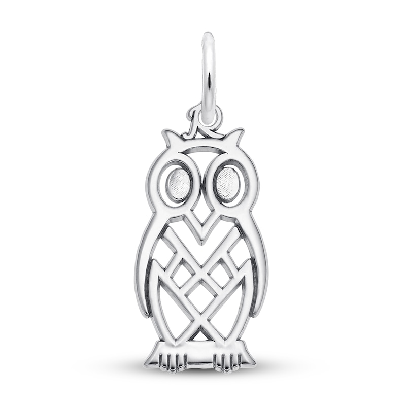 Owl Charm Sterling Silver