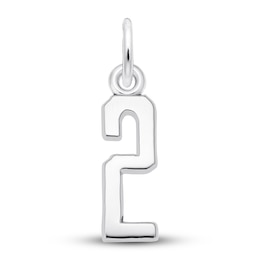 Number 2 Charm Sterling Silver